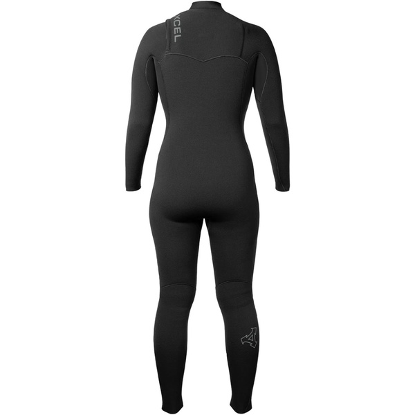 2026 Xcel Womens Comp+ 4/3mm Chest Zip Wetsuit WN43CPC4BK - Black
